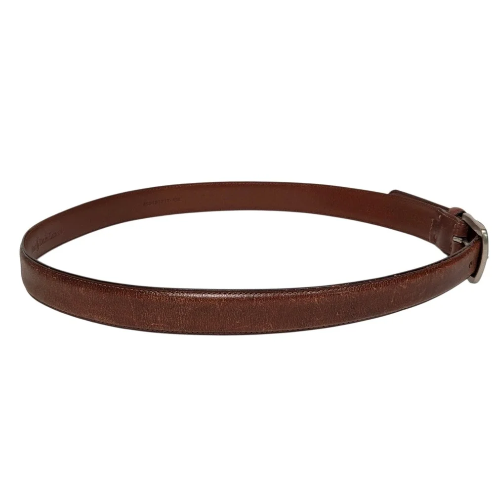 Vtg Polo Ralph Lauren Leather Belt Mens 40 Brown Silver Buckle 405191717 Classic